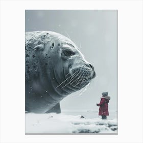 surreal giant seal Canvas Print