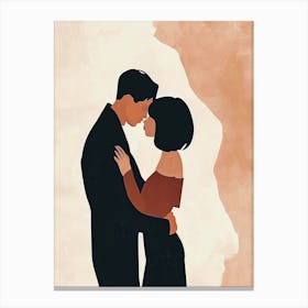 Couple Hugging, Minimalism, Valentine's Day Canvas Print