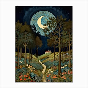 William Morris Moonlight In The Woods 116 Canvas Print