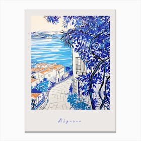 Algarve Portugal 3 Mediterranean Blue Drawing Poster Canvas Print