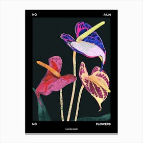No Rain No Flowers Poster Flamingo Flower 3 Canvas Print