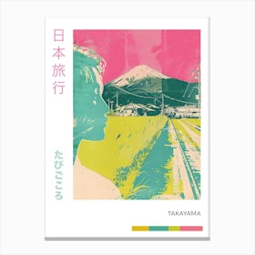 Takayama Japan Retro Duotone Silkscreen Poster 1 Canvas Print