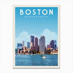Boston Massachusetts Travel Poster Canvas Print
