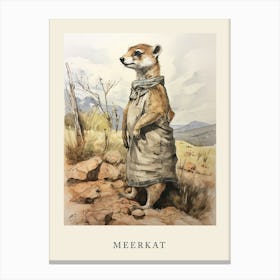 Beatrix Potter Inspired  Animal Watercolour Meerkat 2 Canvas Print