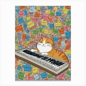 Cat Playing Piano Canvas Print Canvas Print