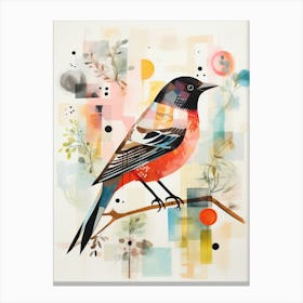 Bird Painting Collage Cowbird 4 Canvas Print