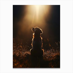 Dog Looking At The Sun.Generated AI. Art Printю Generated AI. Art Print Canvas Print