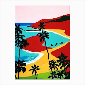 Hapuna Beach, Hawaii Hockney Style Canvas Print
