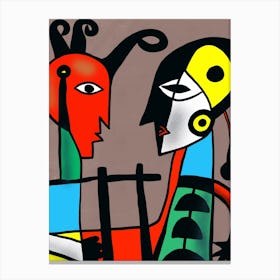 Two People Playing A Musical Instrument Canvas Print