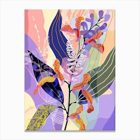 Colourful Flower Illustration Lilac 2 Canvas Print