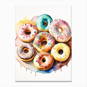 A Buffet Of Donuts Cute Neon 7 Canvas Print