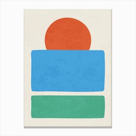 Abstract Sunset Over Water Minimalist Design Canvas Print