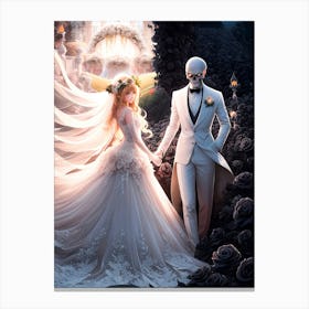 Beauty and the Skeleton Wedding Art Print #3 Canvas Print