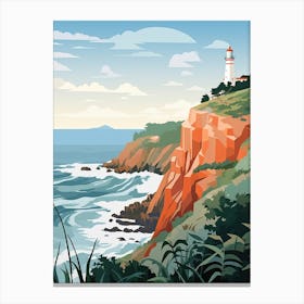 Cape Byron, Australia, Graphic Illustration 4 Canvas Print