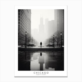 Poster Of Chicago, Black And White Analogue Photograph 1 Canvas Print