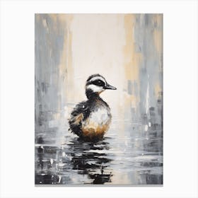 Duckling Swimming In The River 5 Canvas Print
