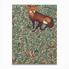 Fox In Flowers Canvas Print