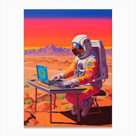 An Astronaut Djing In The Desert 2 Canvas Print