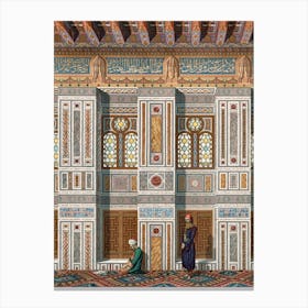 Vintage Arabesque Interior Lithograph Plate No, 57 & 58, Emile Prisses D’Avennes, La Decoration Arabe Canvas Print