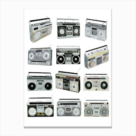 Boomboxes Music Print Canvas Print