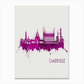 Cambridge England City Purple Canvas Print