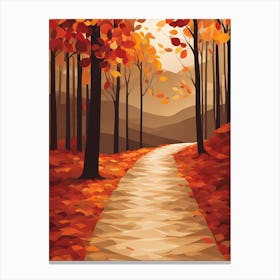 Autumn Path In The Woods VECTOR ART Canvas Print