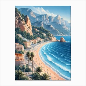 Cote D Azur travel poster wall art print Canvas Print