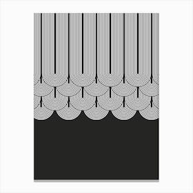 Black And White Rainbows Shapes Canvas Print