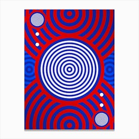 Geometric Glyph Abstract in White on Red and Blue Array n.0063 Canvas Print