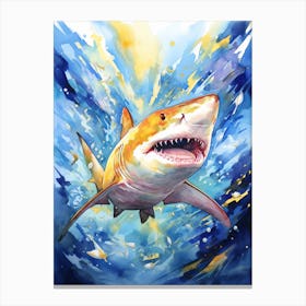  A Lemon Shark Vibrant Paint Splash 4 Canvas Print