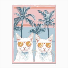 Two Cats In Sunglasses 4 Canvas Print