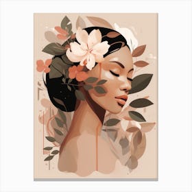 Woman and Flowers Canvas Print
