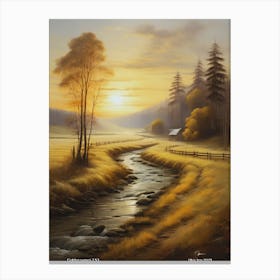 230.Golden sunset, USA. Art Print Canvas Print