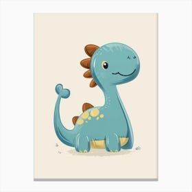 Cute Cartoon Dinosaur 2 Canvas Print