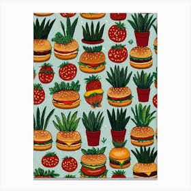 Burgers And Plants Canvas Print