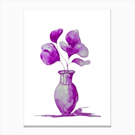 Purple Vase and Flowers Canvas Print