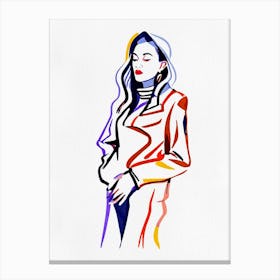 Woman In A Coat Canvas Print