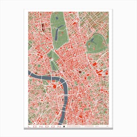 London Classic Map Canvas Print