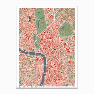 London Classic Map Canvas Print