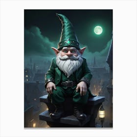 Gnome Sitting On A Ledge Canvas Print