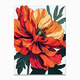 Orange Poppy Flower Canvas Print