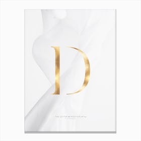 Letter D Gold Canvas Print
