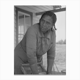 Wife Of Fsa (Farm Security Administration) Client, Former Sharecropper, Washing On Back Porch Canvas Print