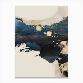 Navy Blue Gold Abstract 1 Canvas Print