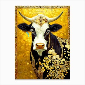 Holy Cow in the Style of Gustav Klimt 1 Canvas Print