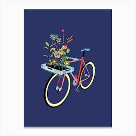 Bike And Flowers Canvas Print