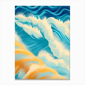 Crashing Waves Japanese Vivid Stormy Seas Canvas Print