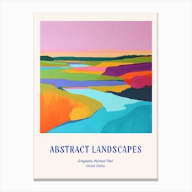 Colourful Abstract Everglades National Park Usa 7 Poster Blue Canvas Print