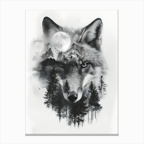 Wolf In The Forest 1 Canvas Print