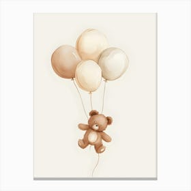 Teddy Bear With Balloons Kids and Nursery 3 Canvas Print